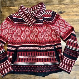 Lucky Brand Women’s Burgandy Sweater Jacket (XL)